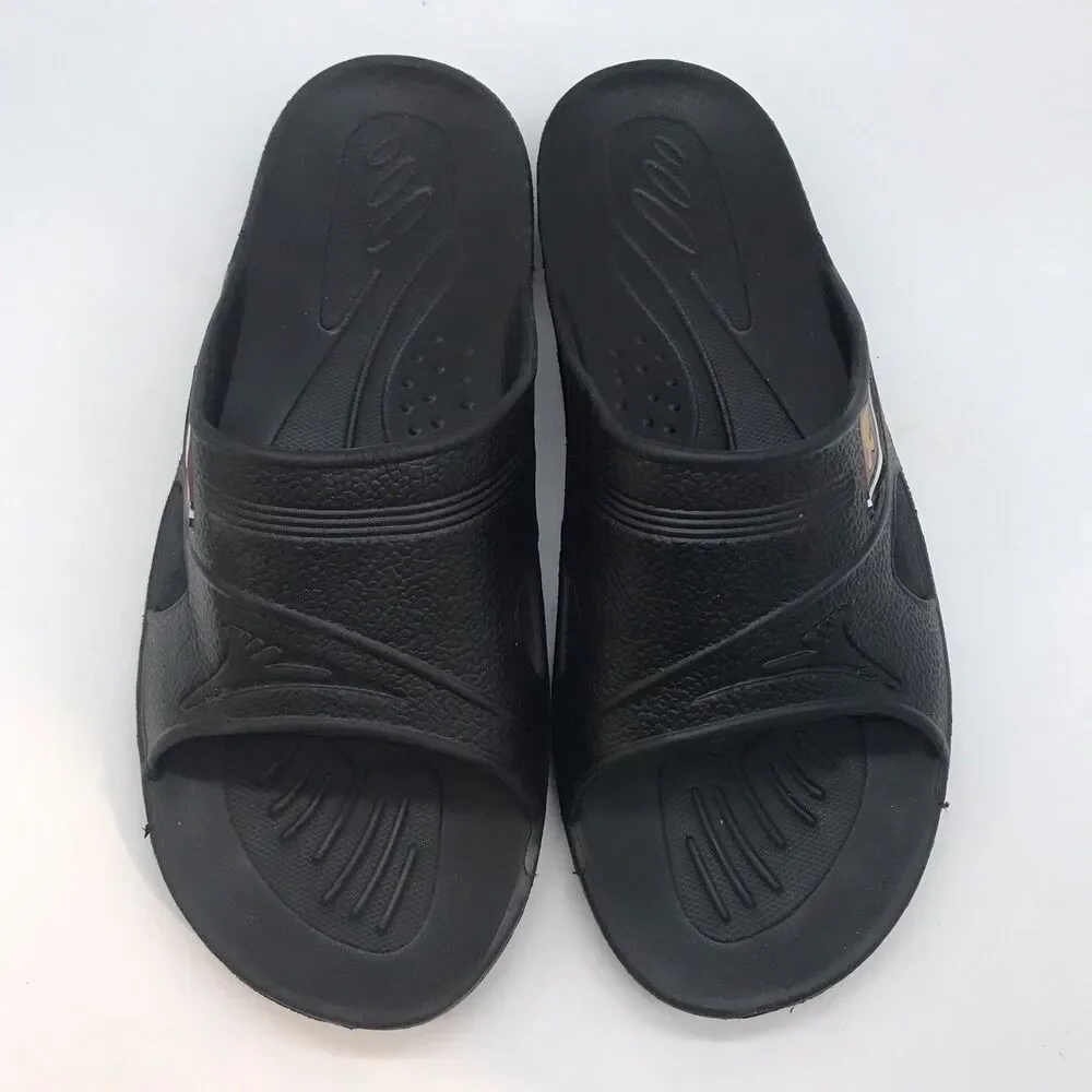 Men's 8-9 Lightweight Black Shower Sandals  Comfortable Pool Slides Beach Shoes